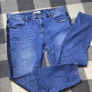 Free People Boyfriend Ankle fit black stripe jeans 30